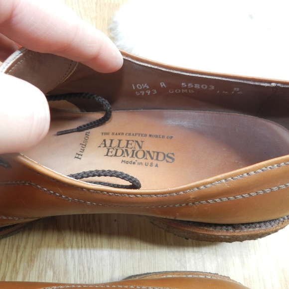 Allen Edmonds Mens Hudson brown Derby Dress shoes - Picture 7 of 8